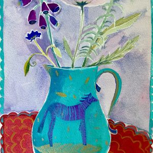 Zebra Vase and Flowers